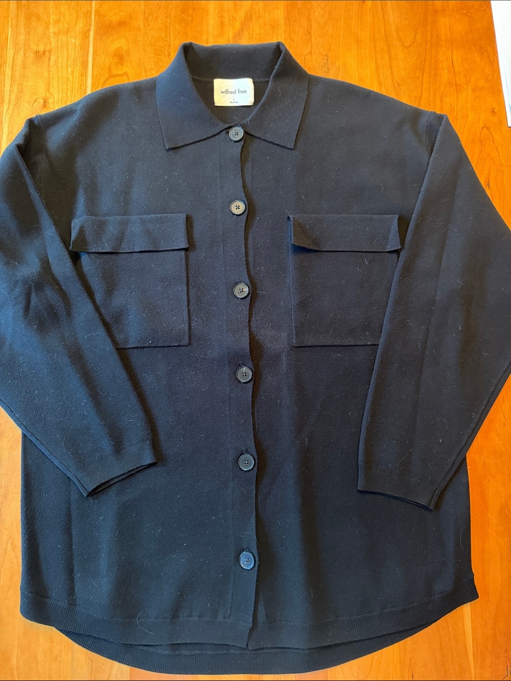 Wilfred Free Black Button-Front Sweater Cardigan